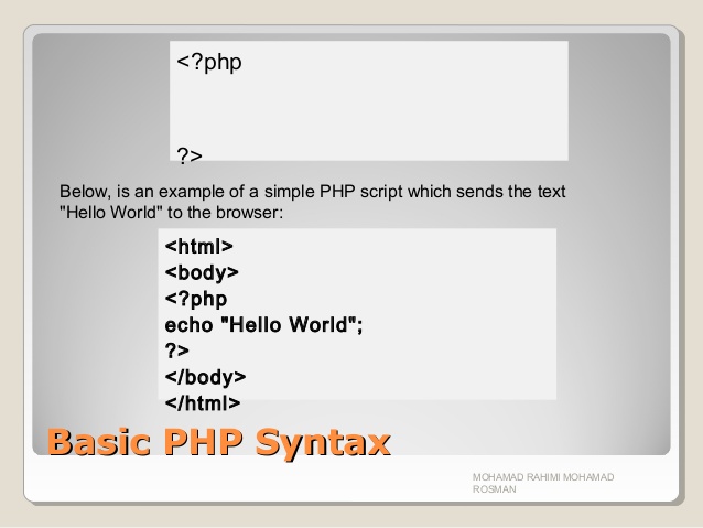 PHP 5 Syntax