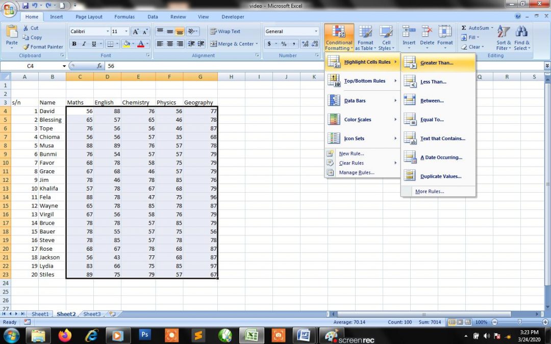 Conditional Formatting for Numbers