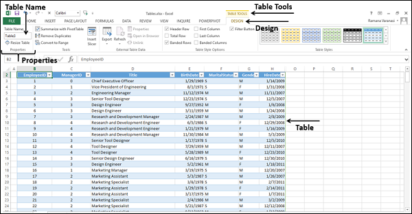 Table Name In Excel MEGATEK ICT ACADEMY