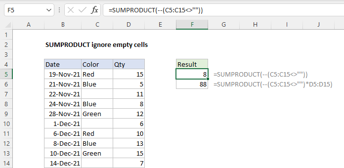 Excel Sumproduct Function Megatek Ict Academy 7881